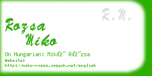 rozsa miko business card